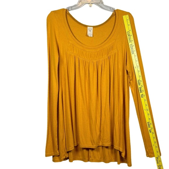FREE PEOPLE Love Valley Long Sleeve High/low Top In Canary, Size Medium - Picture 5 of 8